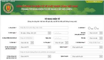 Cách khai tờ khai điện tử cấp hộ chiếu