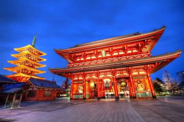 Ngày 1 : TP. Hồ chí minh – Narita – Tokyo – Đền Asakusa – Cung Điện Hoàng Gia (Ăn sáng trên máy bay, trưa, tối) 